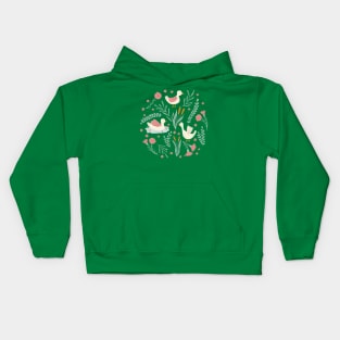 Duck lake in green Kids Hoodie